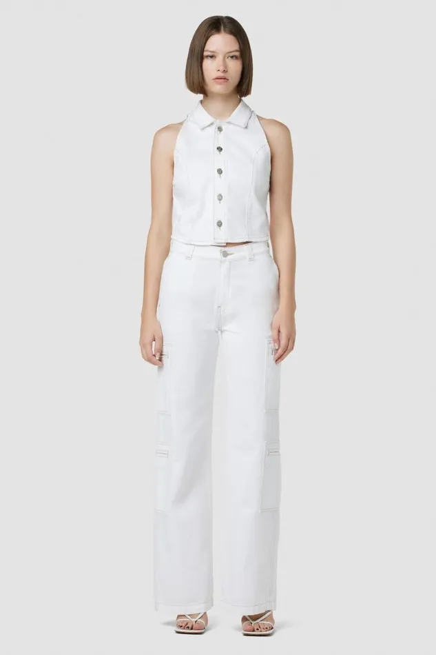Hudson Jeans Cargo HighRise Welt Pocket Wide Leg Cargo White 8211 Women Hudson Jeans Cargo HighRise Welt Pocket Wide Leg Cargo White 8211 Women