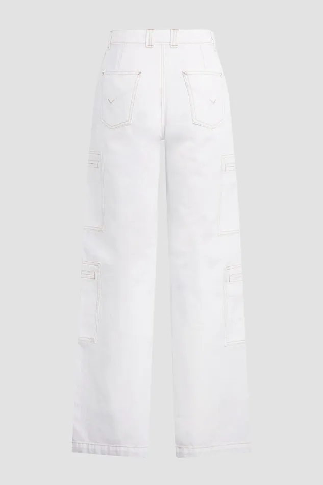 Hudson Jeans Cargo HighRise Welt Pocket Wide Leg Cargo White 8211 Women Hudson Jeans Cargo HighRise Welt Pocket Wide Leg Cargo White 8211 Women