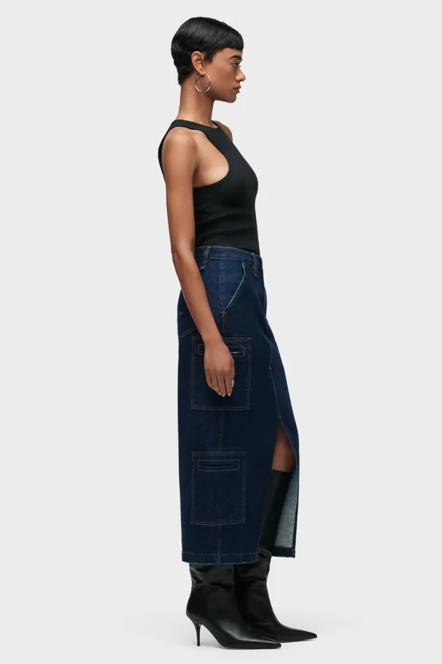 Hudson Jeans Cargo Reconstructed Skirt W Cargo Welt Pockets Denim Rinse 8211 Women