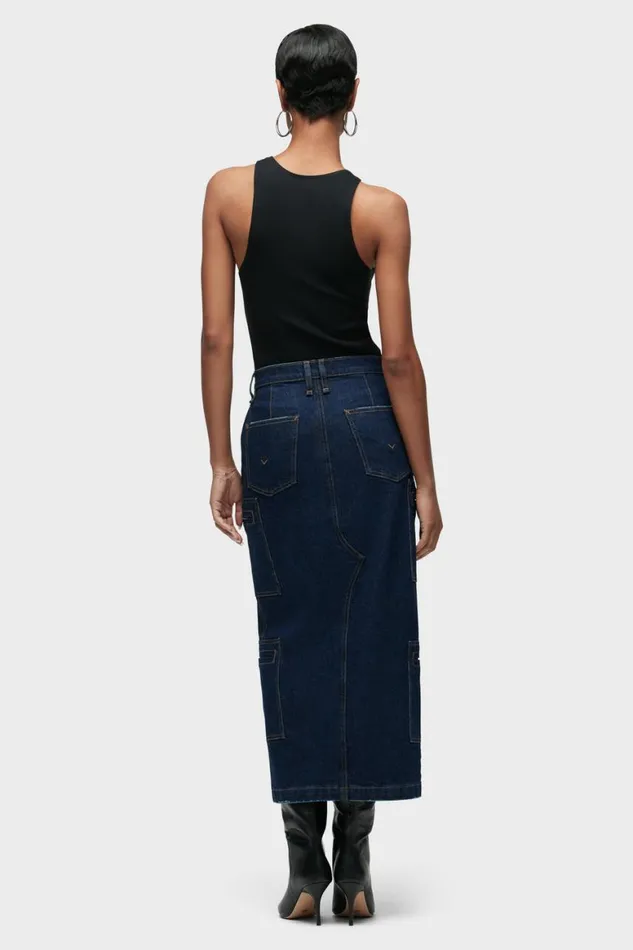 Hudson Jeans Cargo Reconstructed Skirt W Cargo Welt Pockets Denim Rinse 8211 Women
