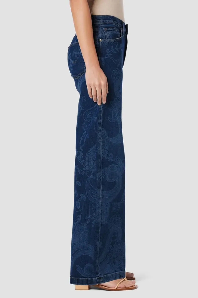 Hudson Jeans Wide Leg Jodie HighRise Loose Wide Leg Jean Indigo Paisley 8211 Women