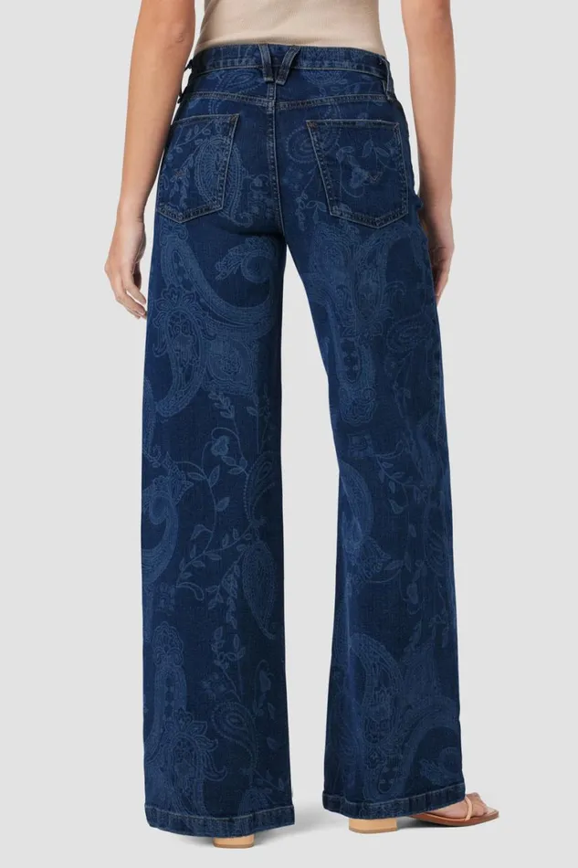 Hudson Jeans Wide Leg Jodie HighRise Loose Wide Leg Jean Indigo Paisley 8211 Women