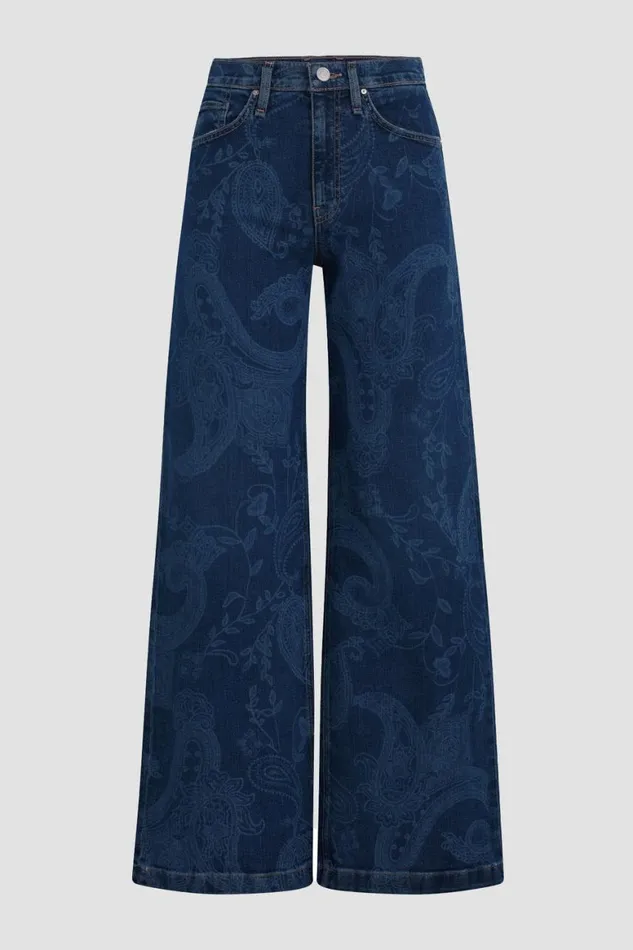 Hudson Jeans Wide Leg Jodie HighRise Loose Wide Leg Jean Indigo Paisley 8211 Women