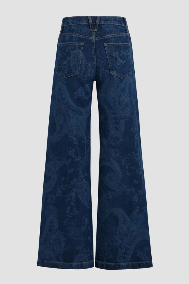 Hudson Jeans Wide Leg Jodie HighRise Loose Wide Leg Jean Indigo Paisley 8211 Women