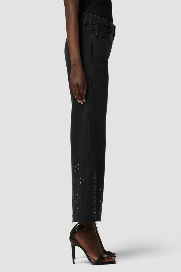 Hudson Jeans Wide Leg Rosie HighRise Wide Leg Ankle Jean Black Glitter 8211 Women Hudson Jeans Wide Leg Rosie HighRise Wide Leg Ankle Jean Black Glitter 8211 Women