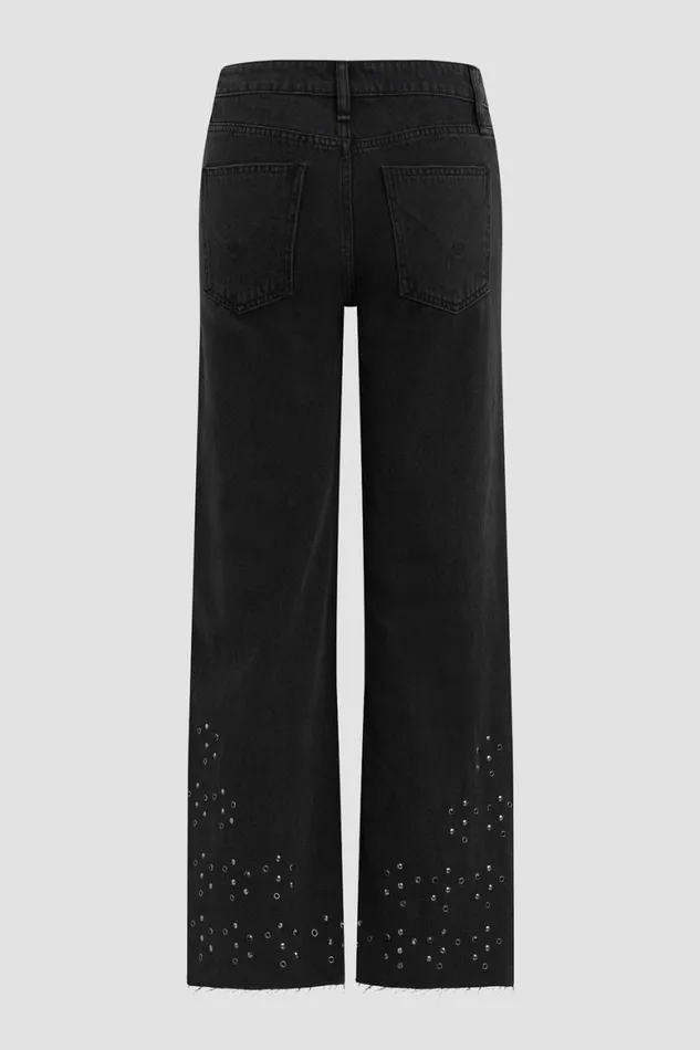 Hudson Jeans Wide Leg Rosie HighRise Wide Leg Ankle Jean Black Glitter 8211 Women Hudson Jeans Wide Leg Rosie HighRise Wide Leg Ankle Jean Black Glitter 8211 Women