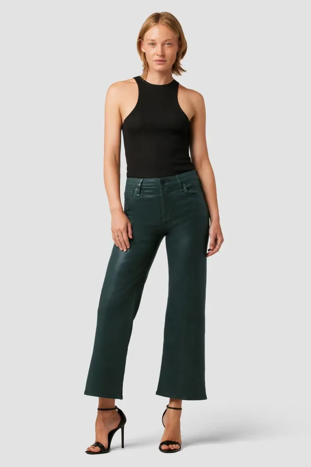 Hudson Jeans Wide Leg Rosie HighRise Wide Leg Ankle Jean Coated Scarab 8211 Women