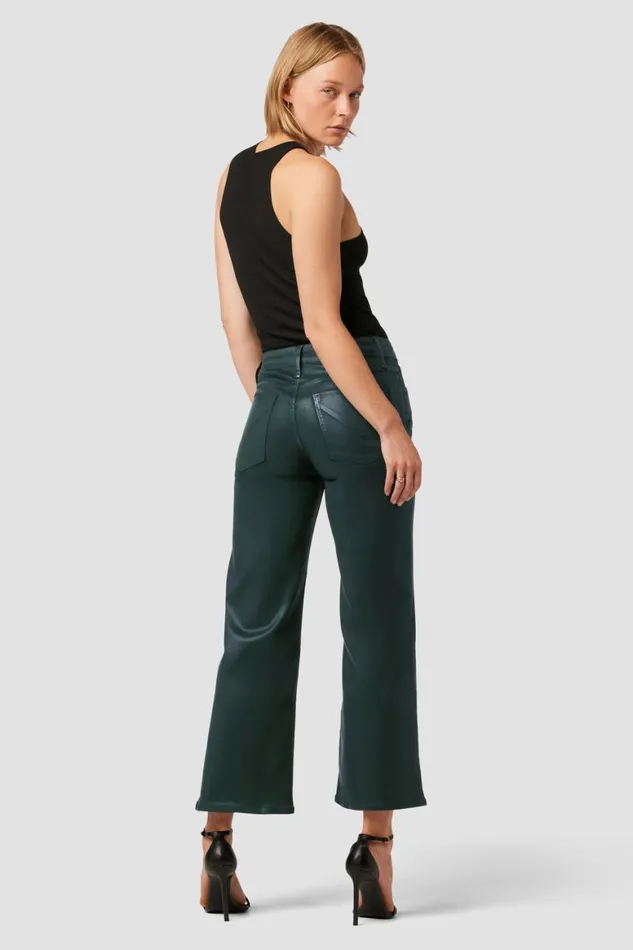 Hudson Jeans Wide Leg Rosie HighRise Wide Leg Ankle Jean Coated Scarab 8211 Women