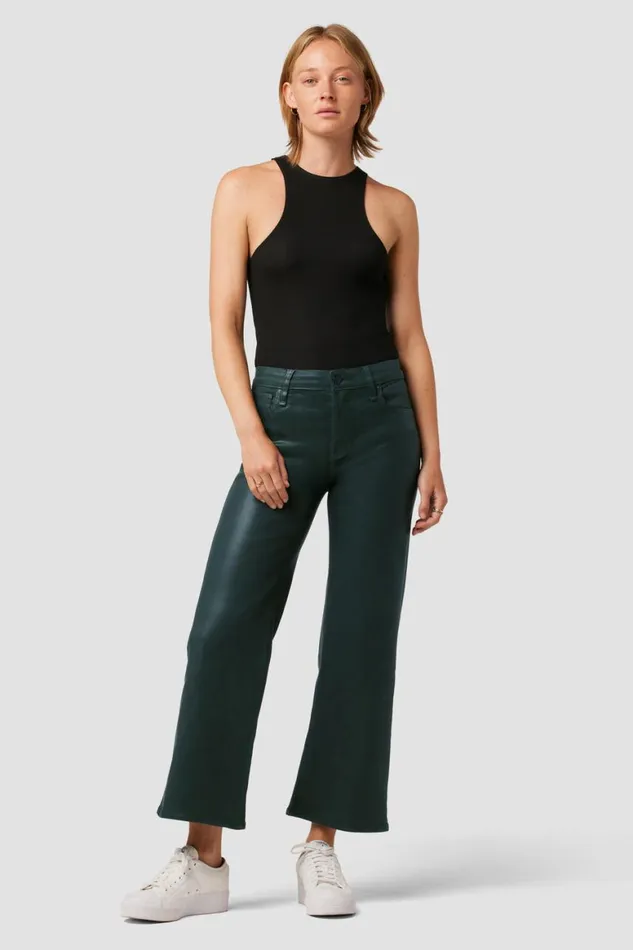 Hudson Jeans Wide Leg Rosie HighRise Wide Leg Ankle Jean Coated Scarab 8211 Women