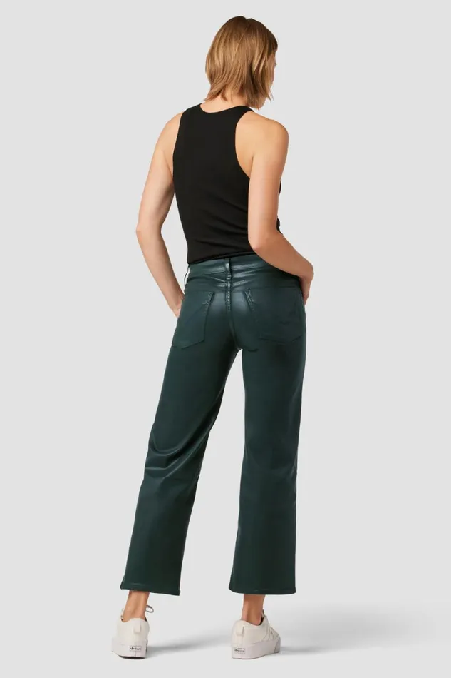 Hudson Jeans Wide Leg Rosie HighRise Wide Leg Ankle Jean Coated Scarab 8211 Women