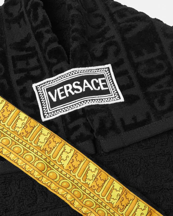 I Baroque Small Pet Bathrobe Black Home and Lifestyle Versace Pet Accessories