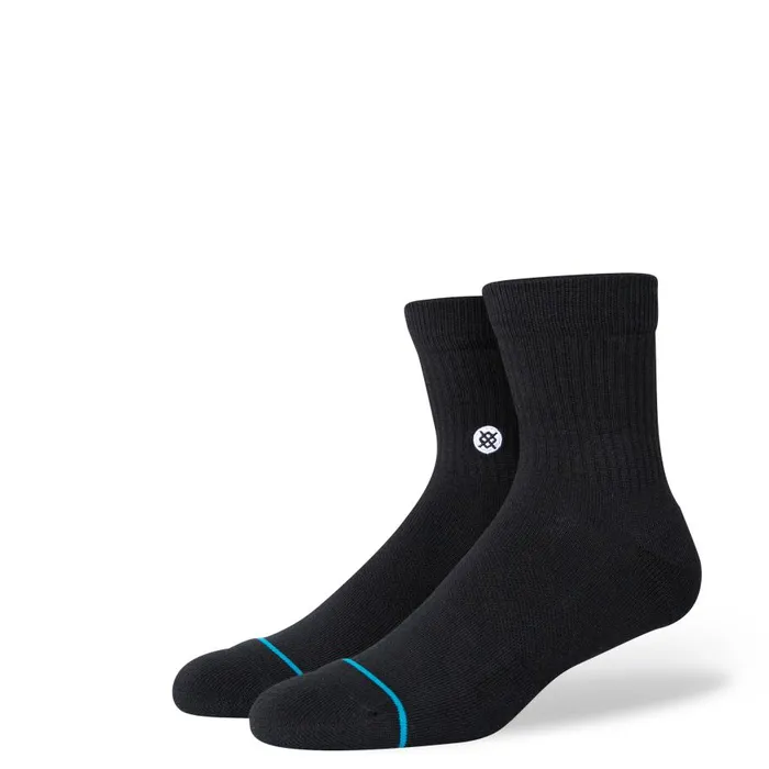 Icon Quarter Socks 3 Pack Icon 8211 Black MenWomen Stance Quarter