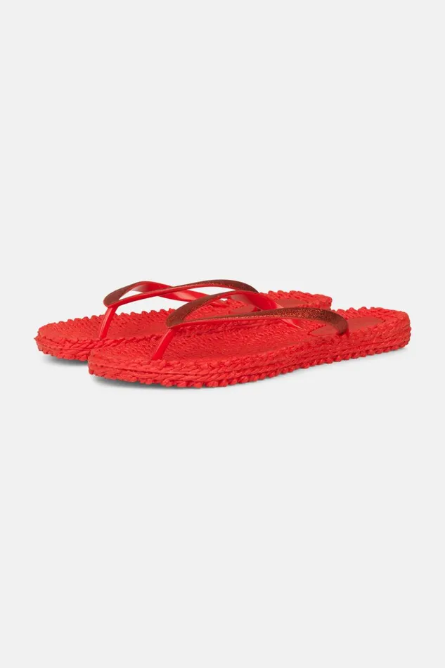 Ilse Jacobsen Flip Flop With Glitter 8211 Deep Red Women Flip Flops