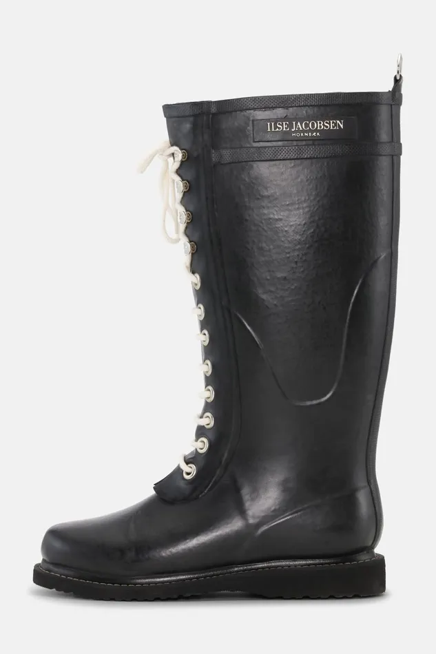 Ilse Jacobsen Long Rubber Boots 8211 Black Women Rainboots Long