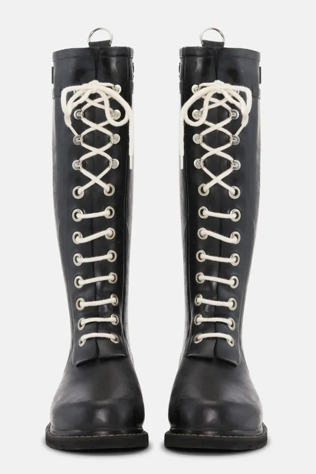 Ilse Jacobsen Long Rubber Boots 8211 Black Women Rainboots Long