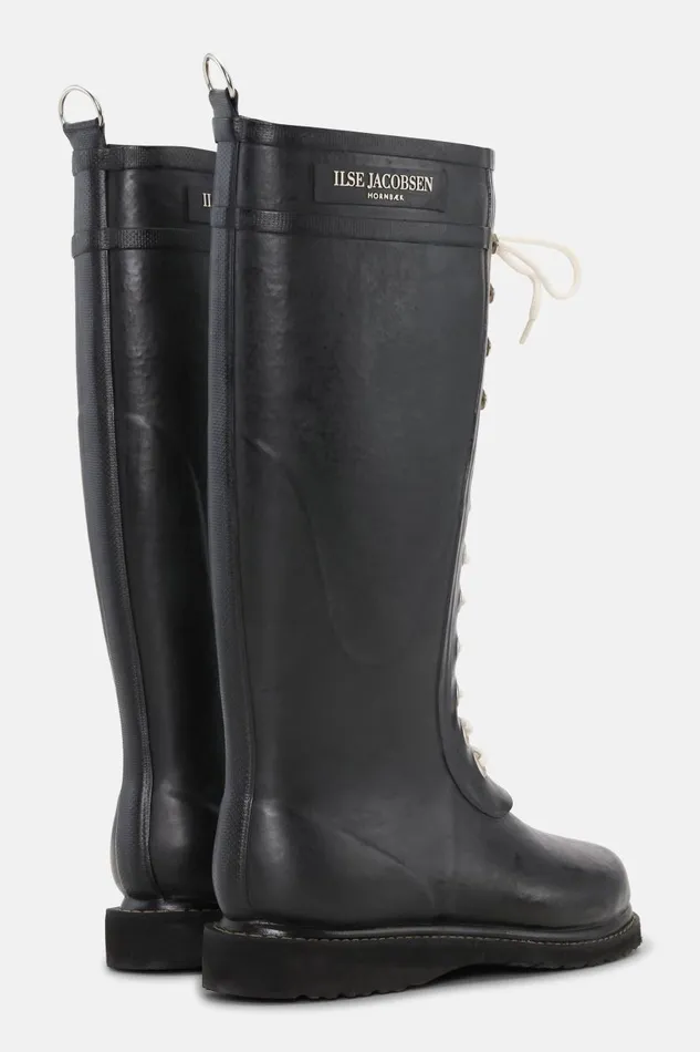 Ilse Jacobsen Long Rubber Boots 8211 Black Women Rainboots Long