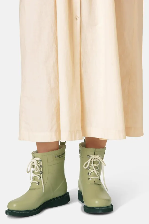Ilse Jacobsen Short Rubber Boots 8211 Olive Grass Women Rainboots Short
