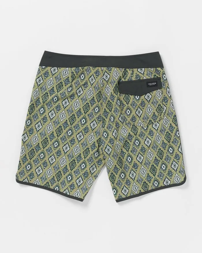 Inherent Scallop ModTech Trunks 8211 Thyme Green Mens Volcom Boardshorts and Trunks
