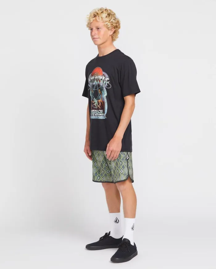Inherent Scallop ModTech Trunks 8211 Thyme Green Mens Volcom Boardshorts and Trunks