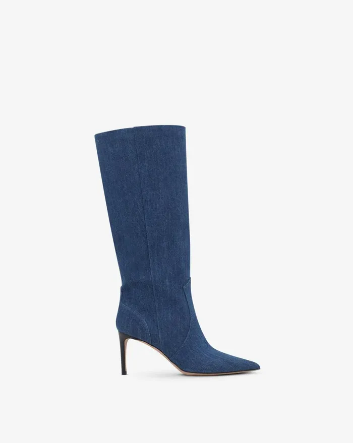 IRO DAVYN DENIM HIGHHEELED BOOTS Denim Blue Women Boots
