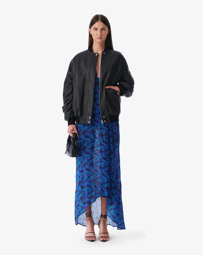 IRO KEREM OVERSIZED LEATHER BOMBER Black Women Jackets and Coats