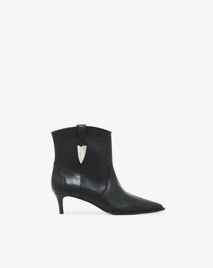IRO OPALE LEATHER ANKLE BOOTS Glossy Black Women Boots