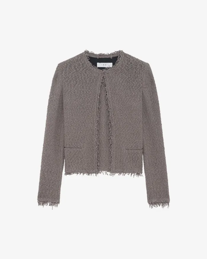 IRO SHAVANI CLASSIC FRINGED JACKET Fogged Blue Women Jackets and Coats