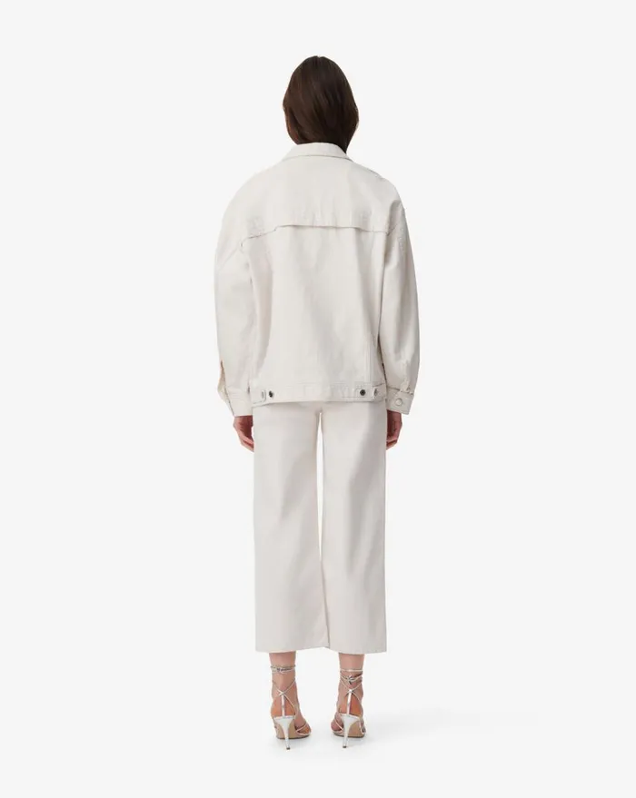 IRO ZANO OVERSIZED WASHED DENIM JACKET Beige Natural White Women Jackets and Coats