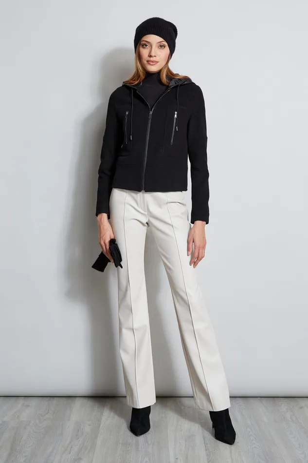 Jackets and Blazers Women Elie Tahari Wool Cropped Hooded Jacket BLACK