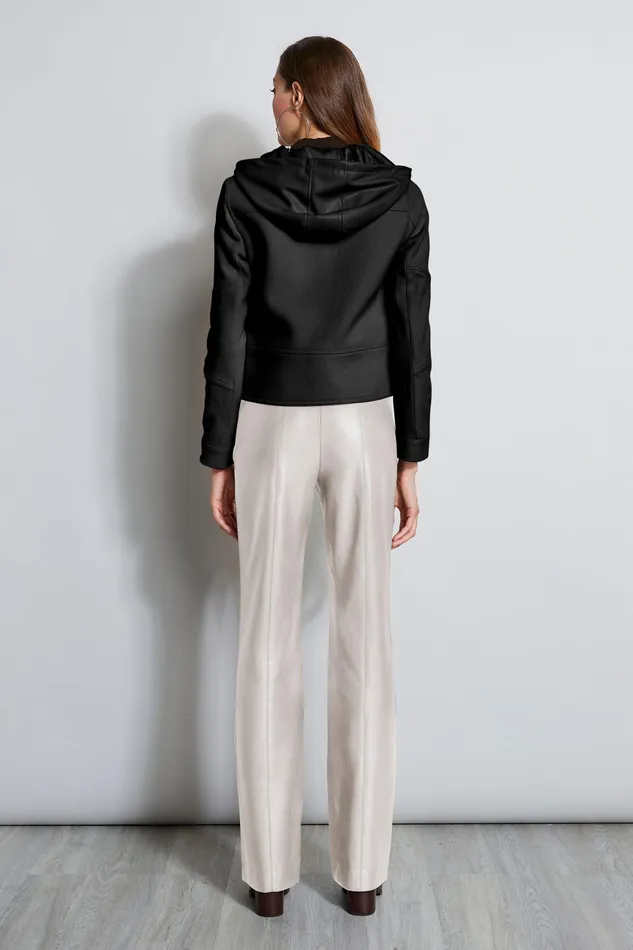 Jackets and Blazers Women Elie Tahari Wool Cropped Hooded Jacket BLACK