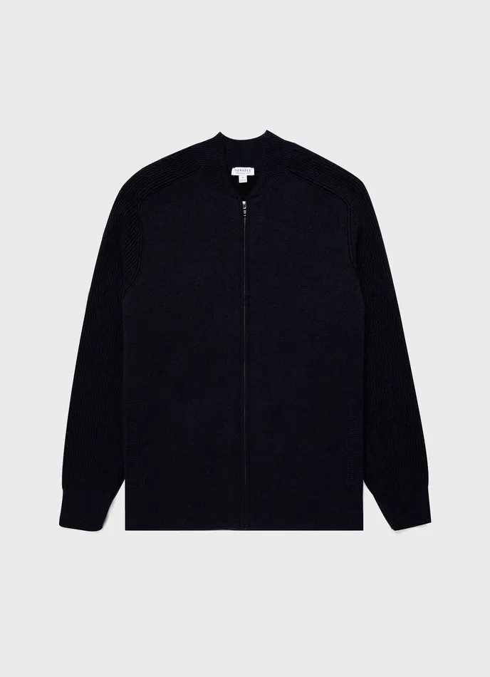 Jackets and Coats Men Double Faced Bomber Jacket Navy ussunspel