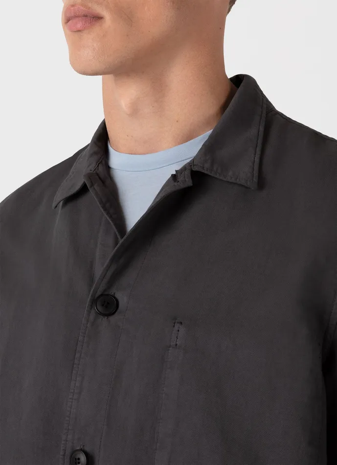 Jackets and Coats Men ussunspel Cotton Linen Twin Pocket Jacket Charcoal Jackets and Coats Men ussunspel Cotton Linen Twin Pocket Jacket Charcoal