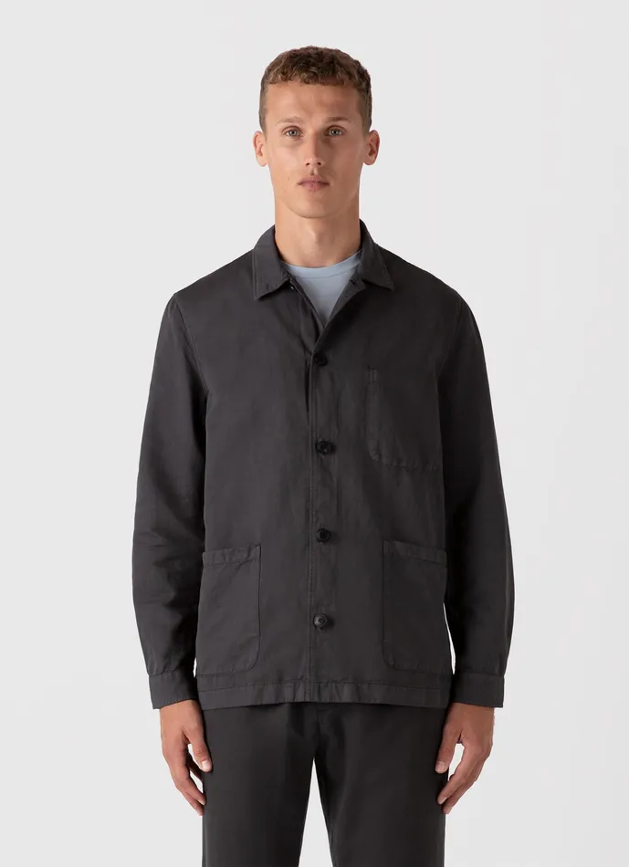 Jackets and Coats Men ussunspel Cotton Linen Twin Pocket Jacket Charcoal Jackets and Coats Men ussunspel Cotton Linen Twin Pocket Jacket Charcoal