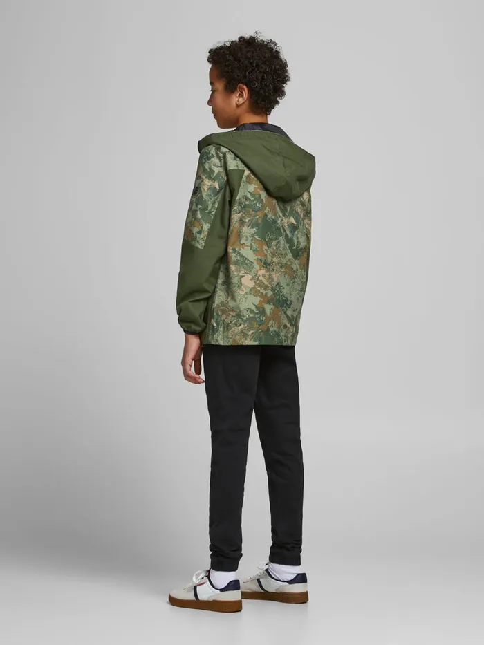 Jackets JACK and JONES Junior BOYS COLOUR BLOCK HOOD LIGHTWEIGHT JACKET Green Rifle Green