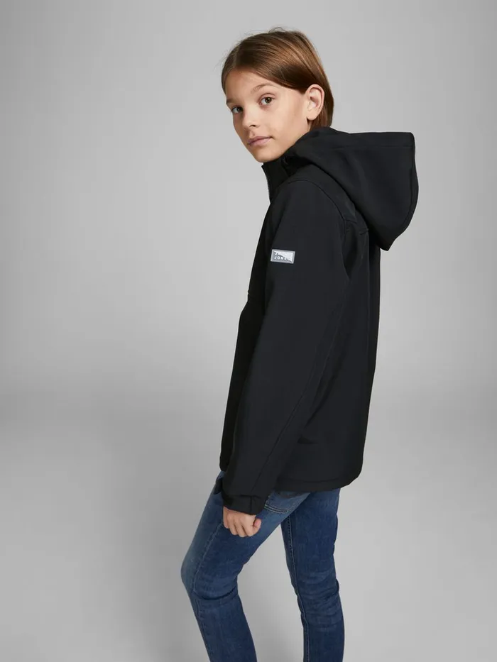 Jackets JACK and JONES Junior BOYS HOODED SOFTSHELL JACKET Black Black
