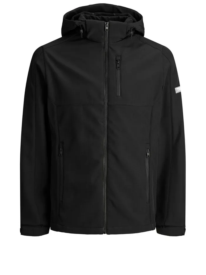 Jackets JACK and JONES Junior BOYS HOODED SOFTSHELL JACKET Black Black