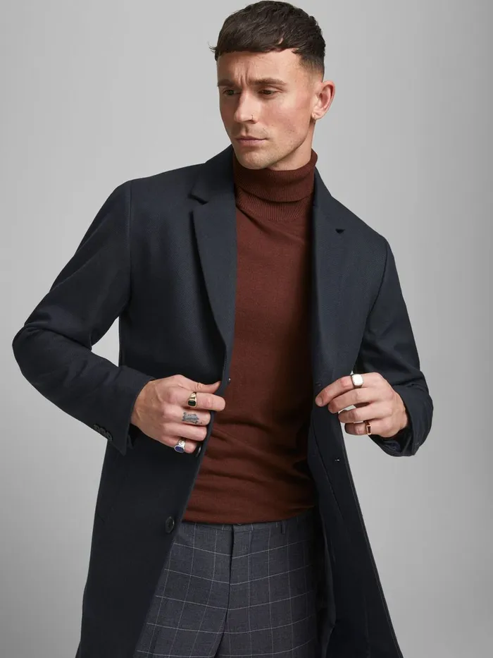 Jackets JACK and JONES Mens CLASSIC COAT Blue Dark Navy