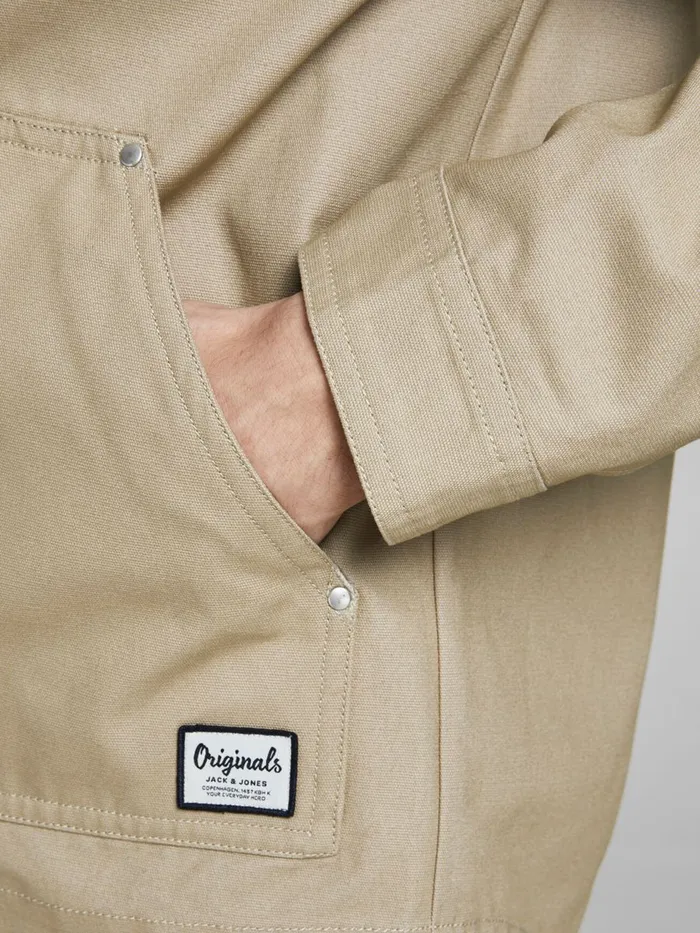 Jackets JACK and JONES Mens CORDUROY COLLAR COTTON JACKET Beige Crockery