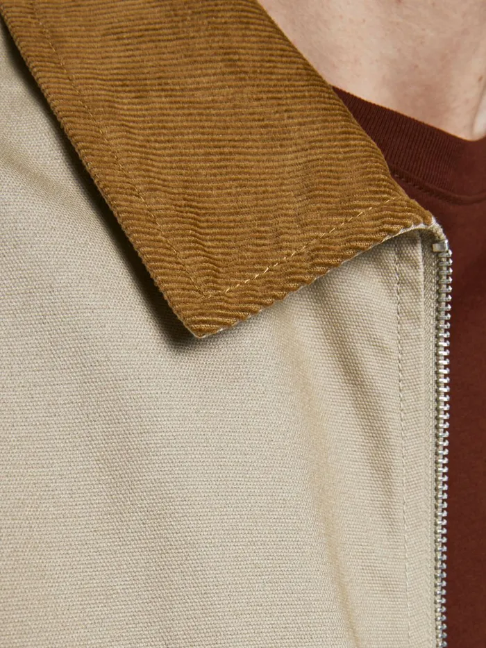 Jackets JACK and JONES Mens CORDUROY COLLAR COTTON JACKET Beige Crockery