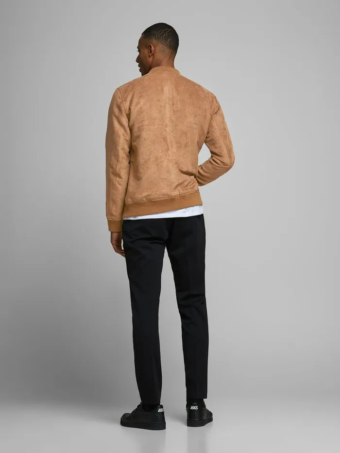 Jackets JACK and JONES Mens FAUX SUEDE BOMBER JACKET Brown Toffee