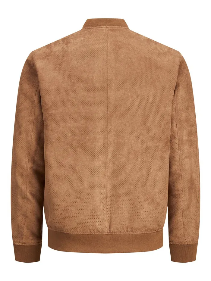 Jackets JACK and JONES Mens FAUX SUEDE BOMBER JACKET Brown Toffee