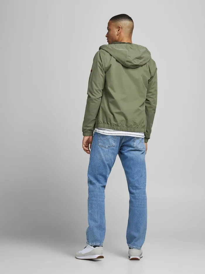 Jackets JACK and JONES Mens HOODED JACKET Green Dusty Olive