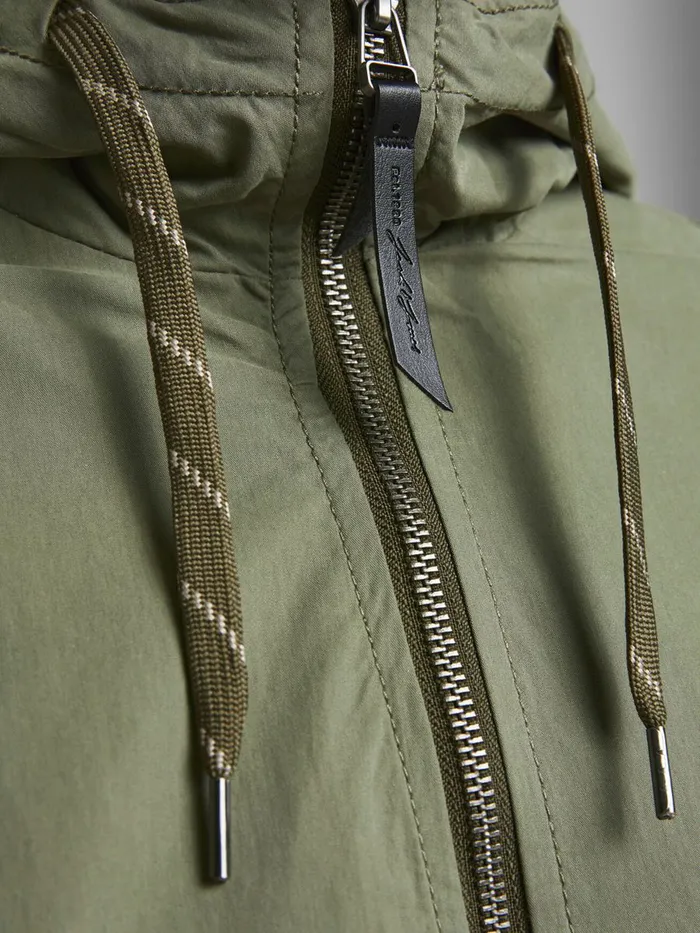 Jackets JACK and JONES Mens HOODED JACKET Green Dusty Olive