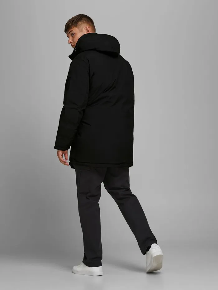 Jackets JACK and JONES Mens HOODED PLUS SIZE JACKET Black Black