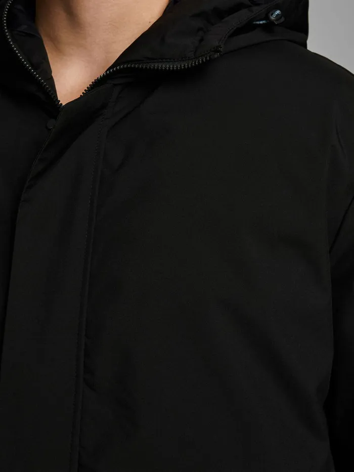 Jackets JACK and JONES Mens HOODED PLUS SIZE JACKET Black Black