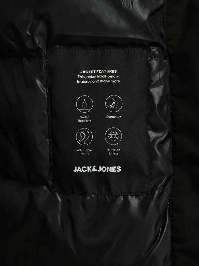 Jackets JACK and JONES Mens HOODED PLUS SIZE JACKET Black Black