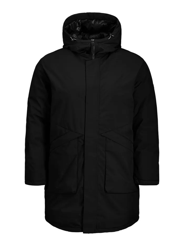 Jackets JACK and JONES Mens HOODED PLUS SIZE JACKET Black Black