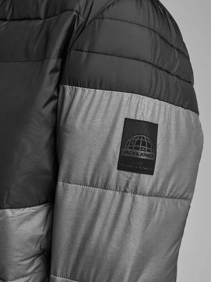 Jackets JACK and JONES Mens HOODED PUFFER JACKET Grey Black