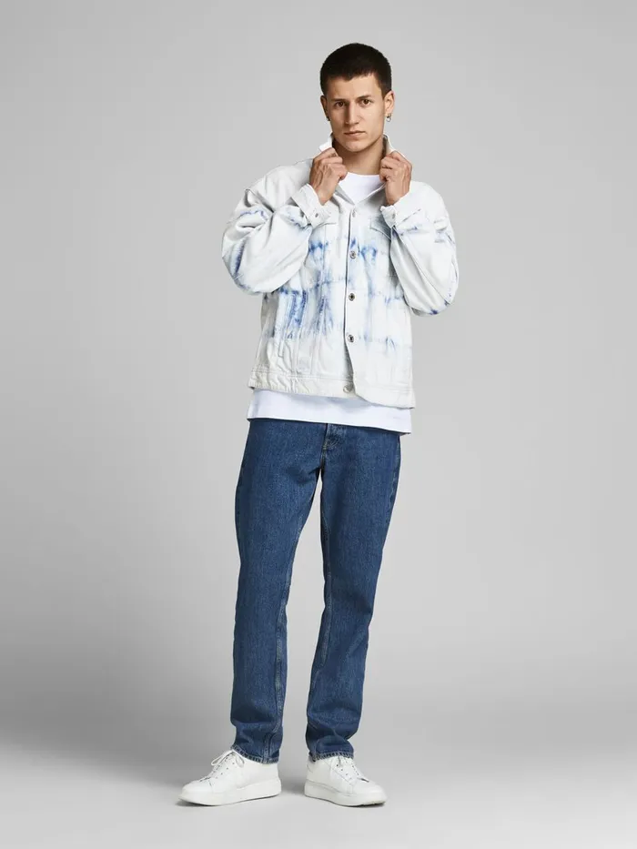 Jackets JACK and JONES Mens JEAN CJ 504 DENIM JACKET White White Denim