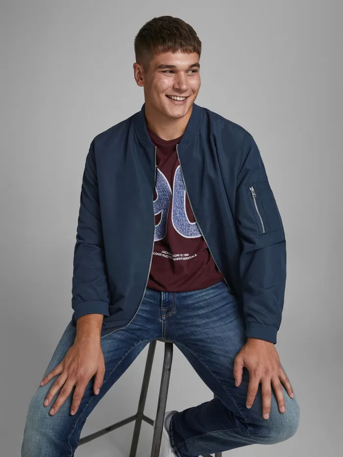 Jackets JACK and JONES Mens LIGHT PLUS SIZE JACKET Blue Navy Blazer